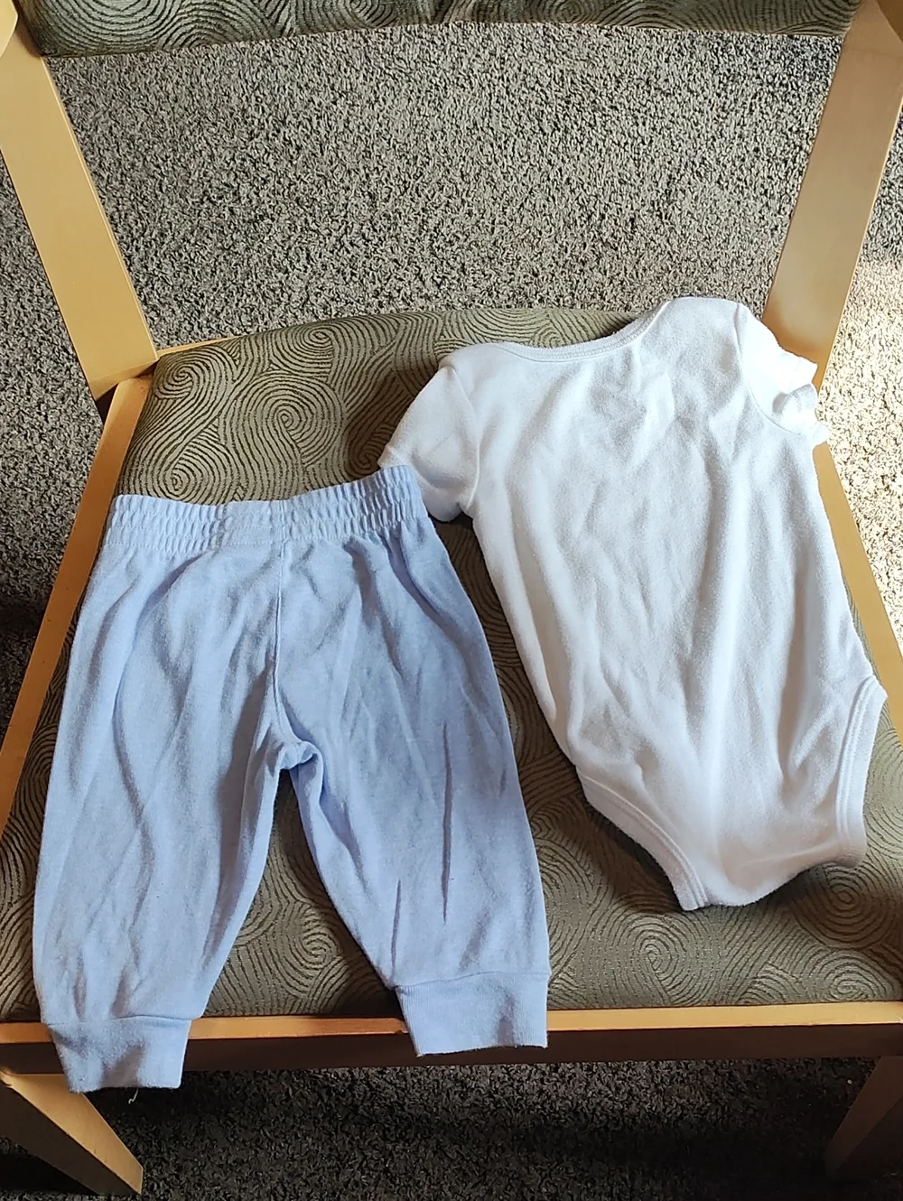 Nike White Bodysuit and Light Blue Pants Baby Set